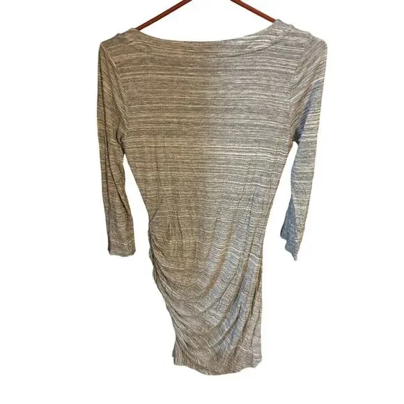 Banana Republic Gray Stretch Side Ruched Dress Sz. Small - Picture 3 of 5